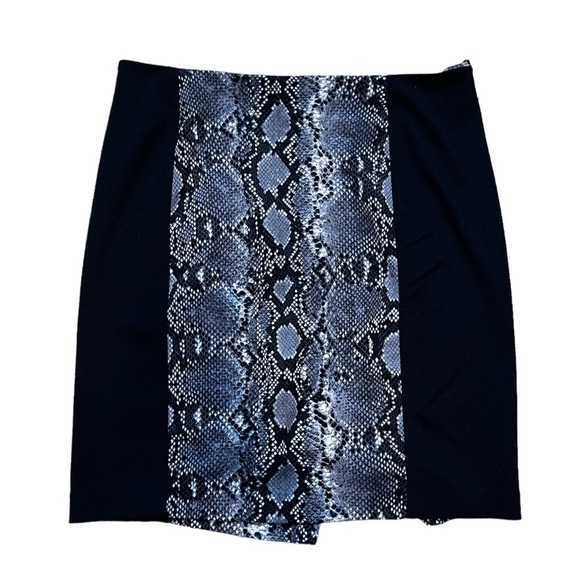 Michael Kors Skirt Women Size 8 Black Snakeskin Print Pencil 8 - Picture 1 of 5